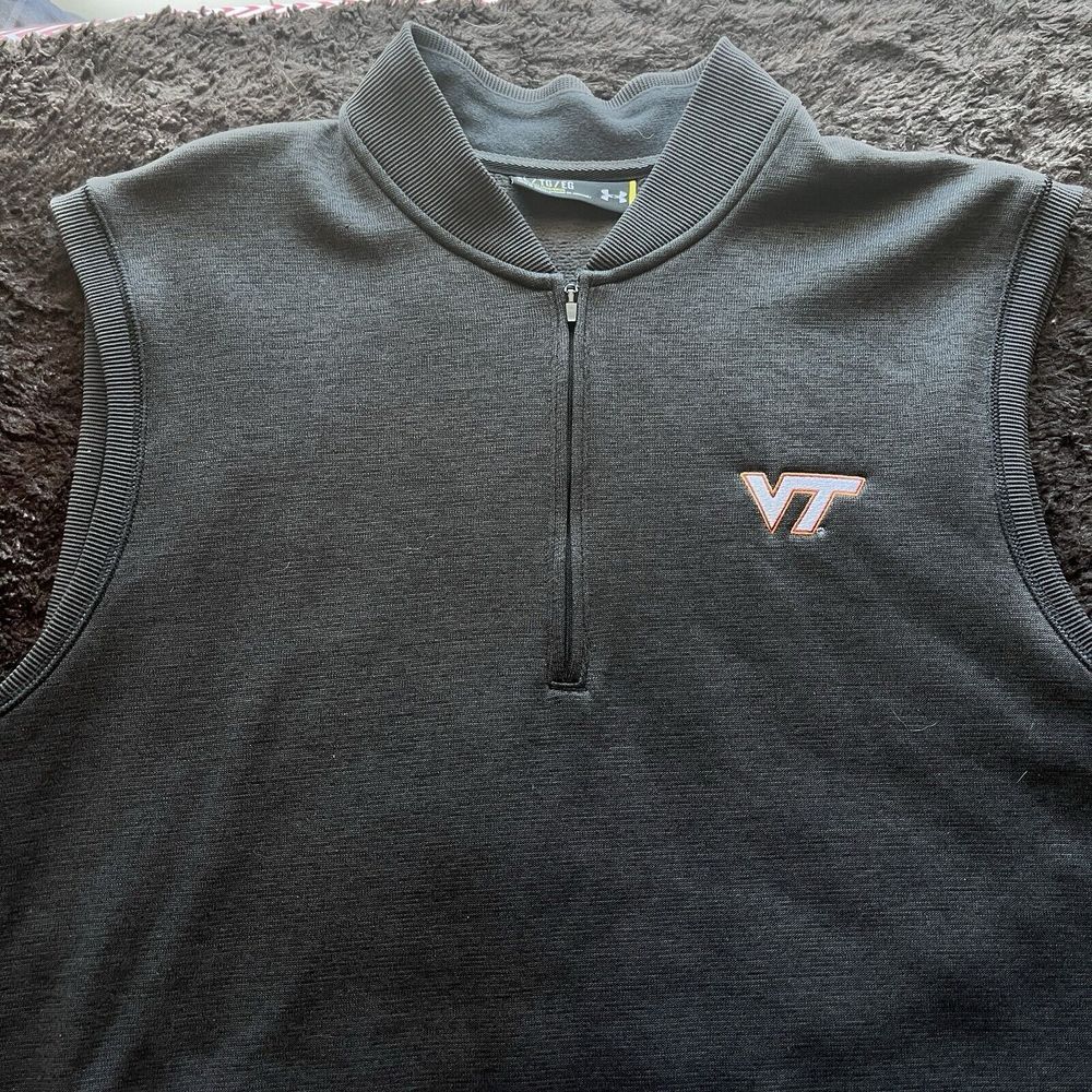 Under Armour Virginia Tech Hokies 1/4 Zip Cold‎ Gear Vest Gray Mens XL